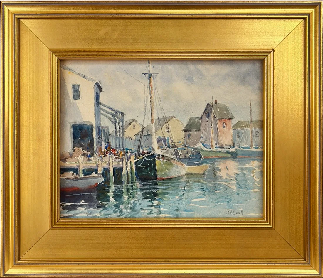   Lot 26 - John A. Cook (1870-1936)  Rockport Harbor   watercolor, 8 x 10 in., signed l.r. very good, estimate: $300–$500 