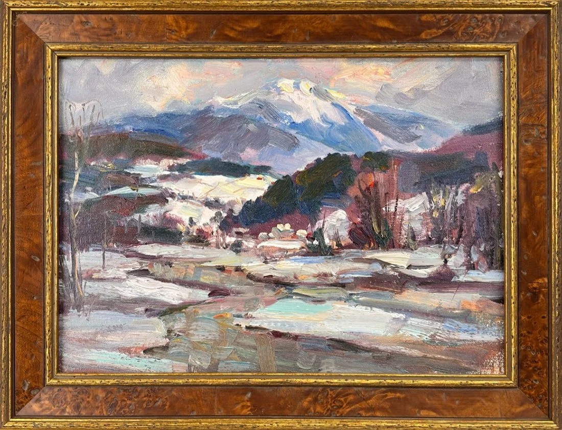   Lot 32 - Attrib. to Thomas Curtin (1899-1977)  Vermont Winter   oil on board, 9.75 x 13.5 in., unsigned very good, estimate: $700–$1,200 