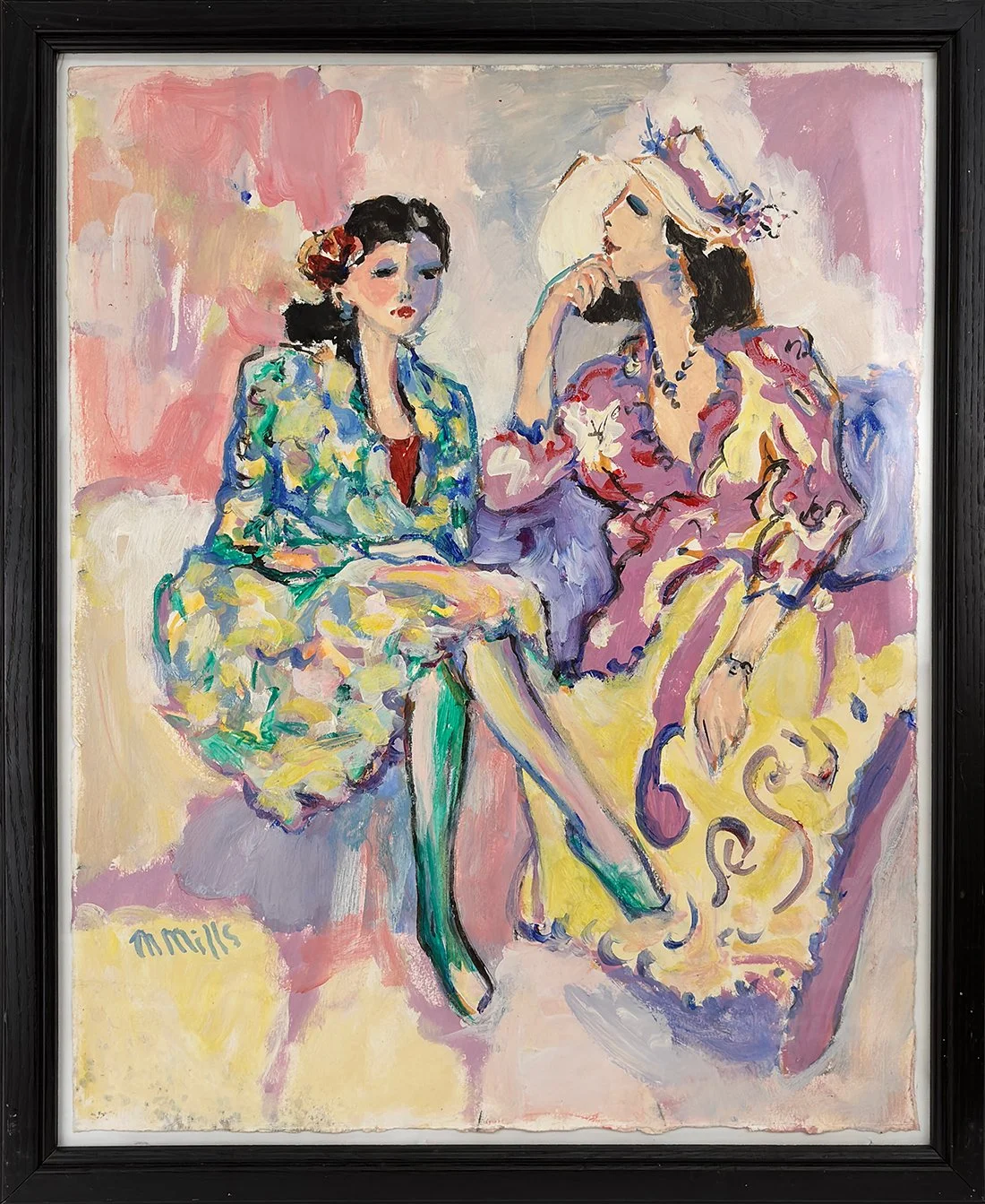   Lot 34 - Marge Mills (1932-1996)  Whispers   acrylic on paper, 19.25 x 15 in., signed l.l. good, estimate: $200–$400 