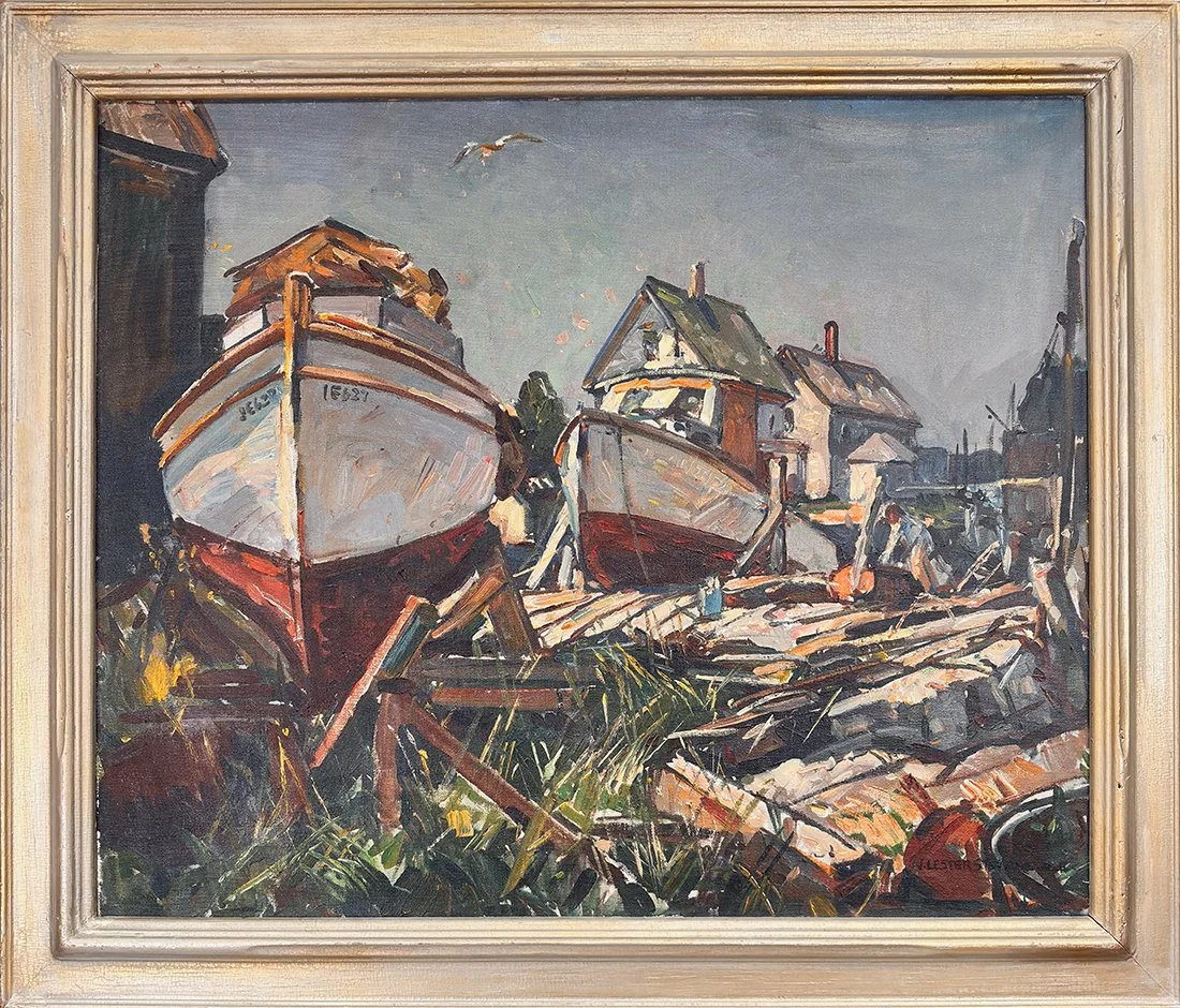   Lot 42 - W. Lester Stevens (1888-1969)  Vinalhaven, Maine   oil on canvas, 25 x 30 in., signed l.r. very good, estimate: $2,500–$3,500 