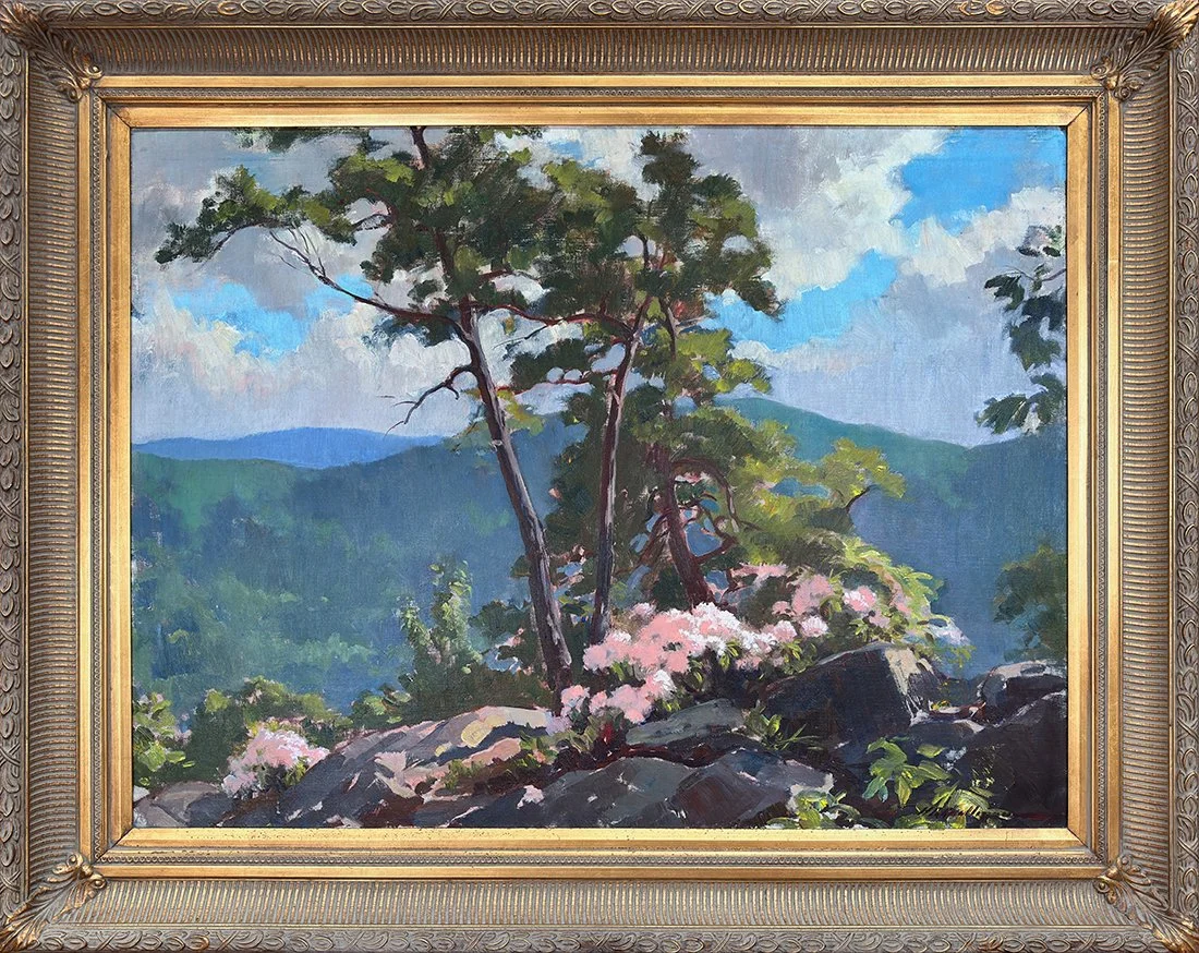   Lot 50 - Harry Ballinger (1893-1993)  Mountain Spring   oil on canvas, 30 x 40 in., signed l.r. very good, estimate: $800–$1,200 