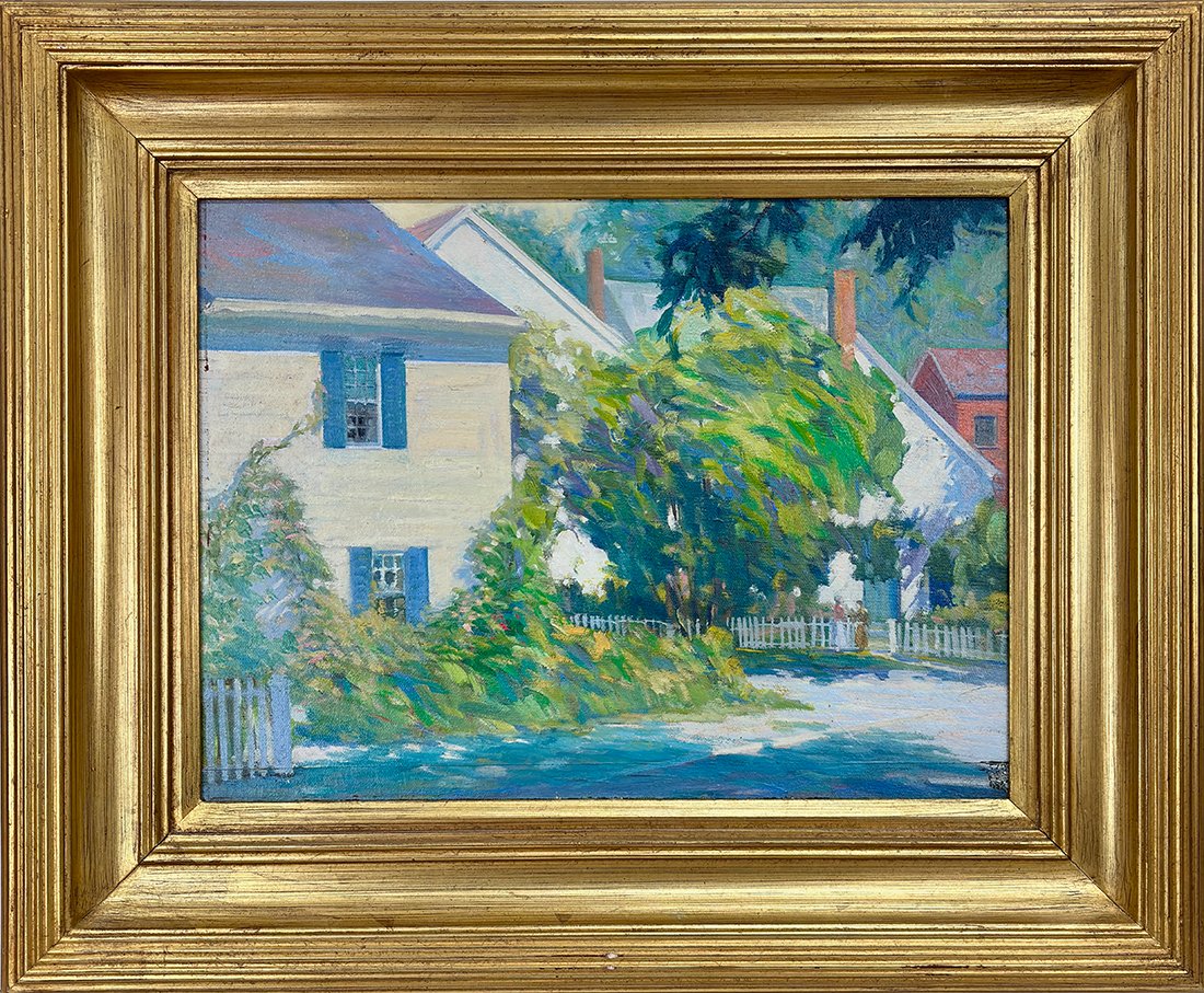   Lot 88 - Artist Unknown (20th Cent.)  Rockport Street   oil on board, 12 x 16 in., unsigned good, estimate: $400–$600 