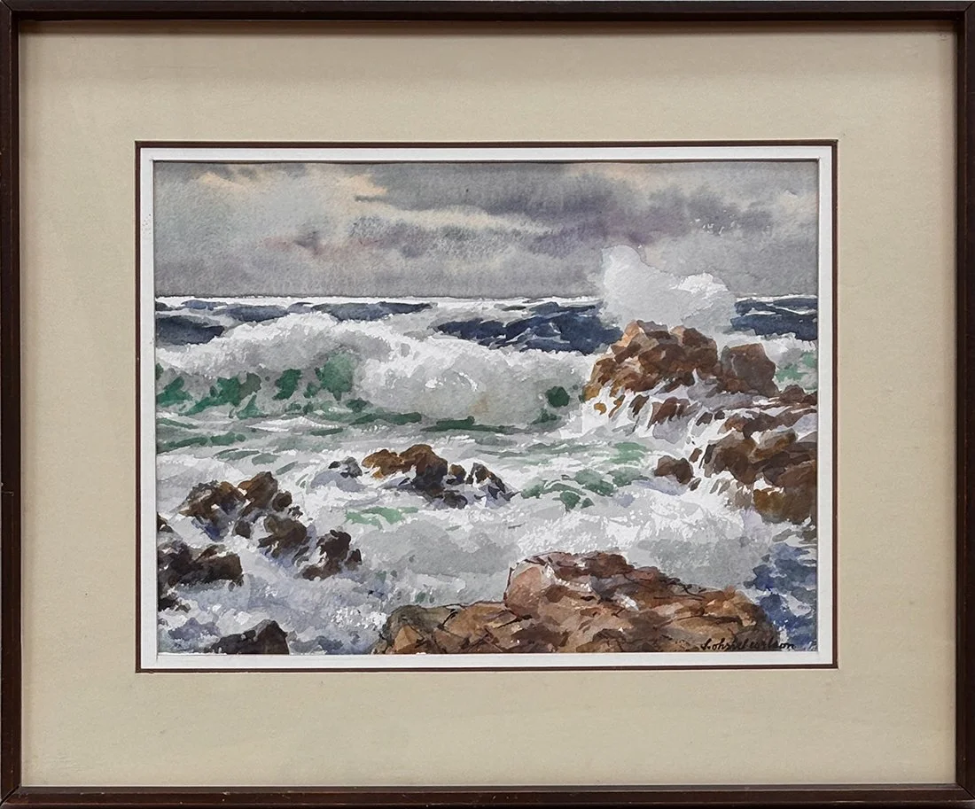   Lot 90 - Sven Ohrvel Carlson (1911-2006)  Bass Rocks   watercolor, 11.25 x 15 in., signed l.r. very good, estimate: $200–$400 
