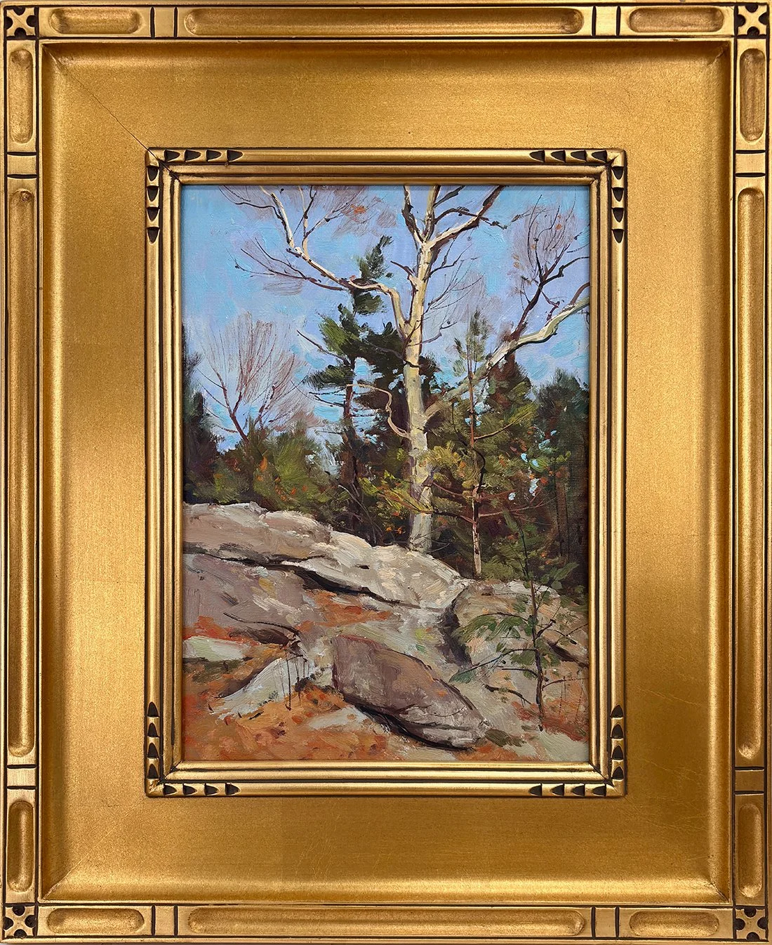   Lot 70 - Bernard Corey (1914-2000)  Fall Landscape   oil on canvas, 14 x 10 in., unsigned, estate stamped very good, estimate: $800–$1,200 