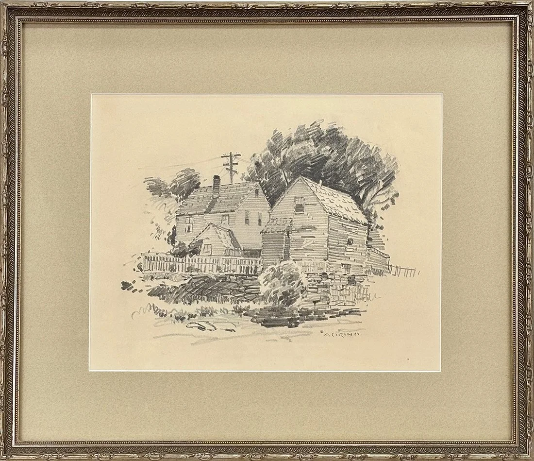   Lot 72 - Antonio Cirino (1888-1983)  Homestead   pencil drawing, 9 x 11.5 in., signed l.r. very good, estimate: $300–$500 