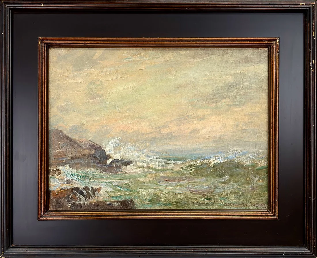   Lot 86 - Oscar Anderson (1873-1953)  Rolling Waves   oil on canvas, 12 x 16 in., signed l.r. good, estimate: $200–$400 