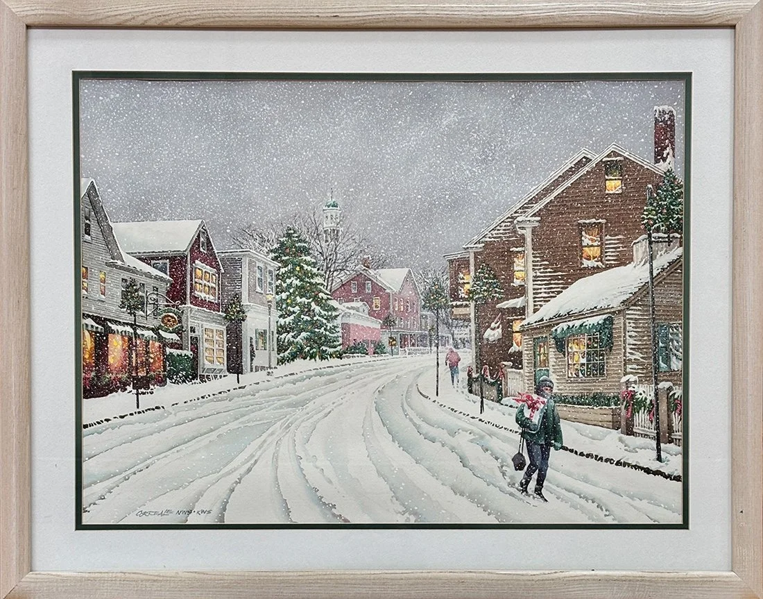   Lot 91 - Joseph Correale (1926-2015)  Chrismas in Rockport   watermedia, 18 x 24.5 in., signed l.l. very good, estimate: $300–$600 