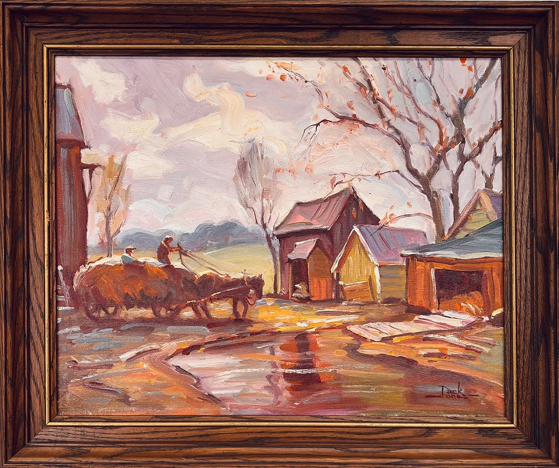   Lot 92 - Jack Jones (1940-2011)  Auburn, ME Farm   oil on canvas, 16 x 20 in., signed l.r. (1946) very good, estimate: $300–$500 