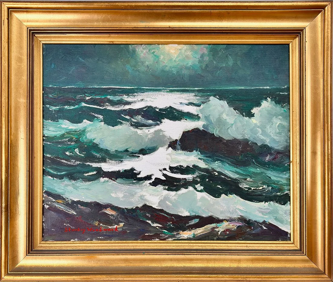   Lot 100 - Stanley Woodward (1890-1970)  Moon at Bass Rocks     oil on canvas, 16 x 20 in., signed l.l. very good, estimate: $400–$600 