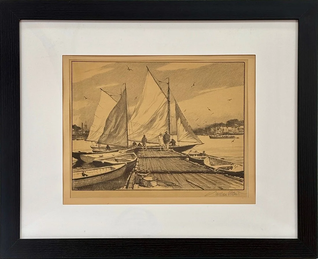   Lot 105 - Gordon Grant (1875-1962)  Boats to Let   lithograph, 9 x 12 in., signed l.r. good, estimate: $200–$300 
