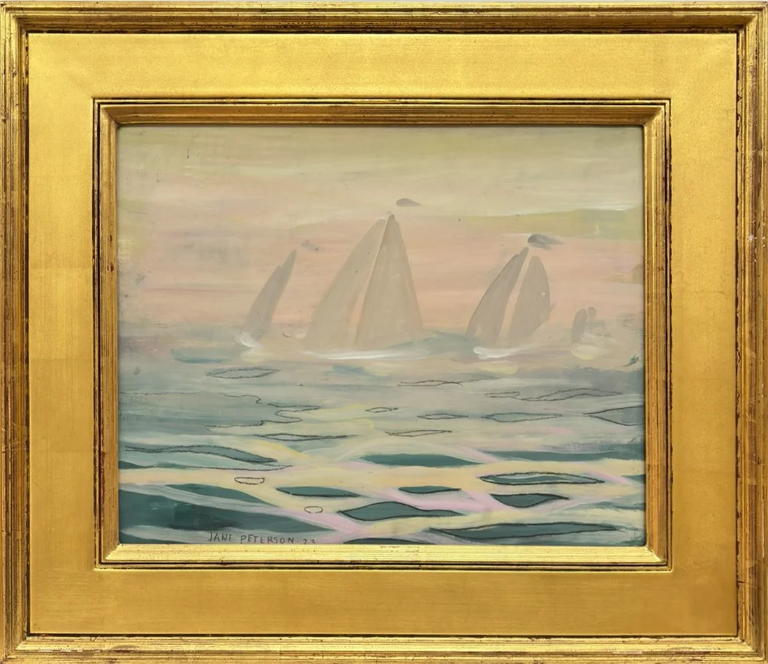   Lot 149 - Jane Peterson (1876-1965)  Racing to Windward   gouache, 13.75 x 17.5 in., signed l.l. very good, estimate: $3,000–$4,000 