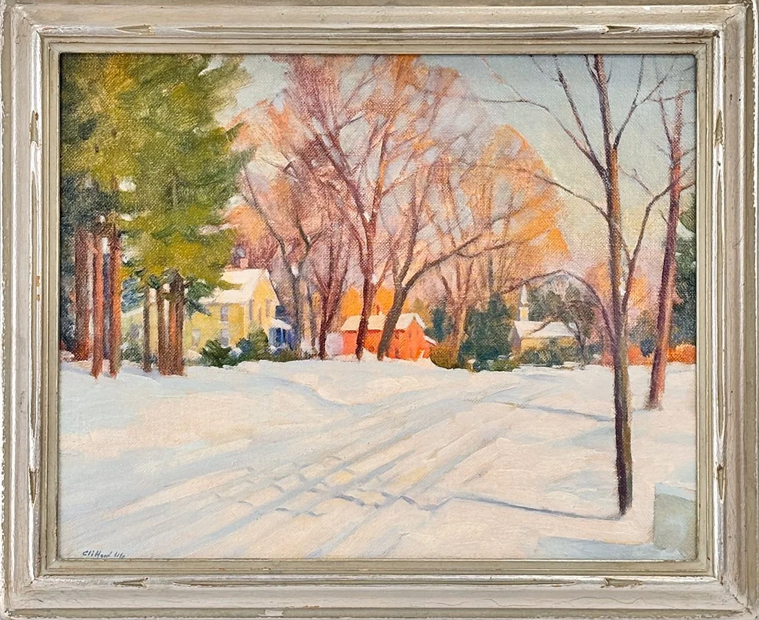   Lot 123 - Clifford Ulp (1885-1958)  Road to the Village   oil on canvas mnt. on board, 8 x 10 in., signed l.l. very good, estimate: $300–$500 