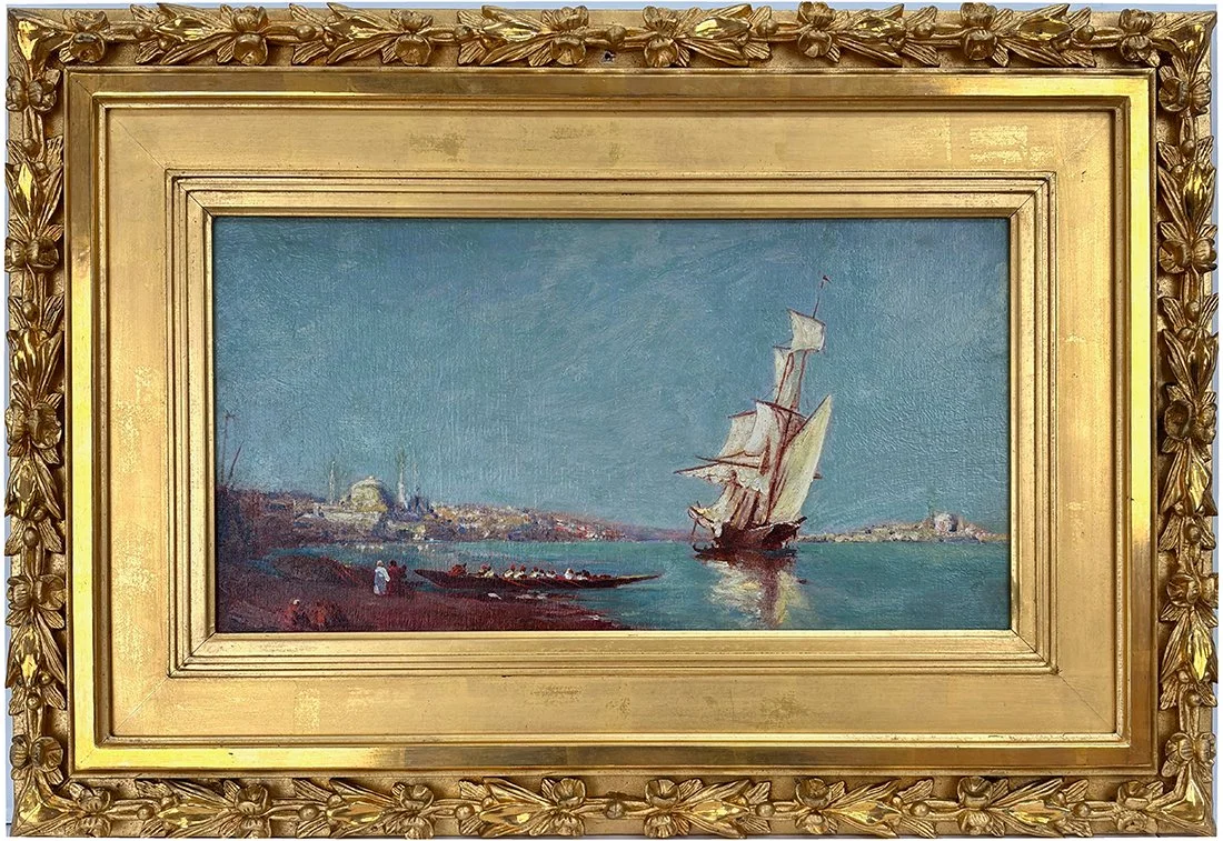   Lot 131 - Felix-Francois Georges Philibert Ziem (1821–1911)  Constantinople     oil on board, 7.75 x 15 in., signed l.l. very good, estimate: $2,000–$4,000 