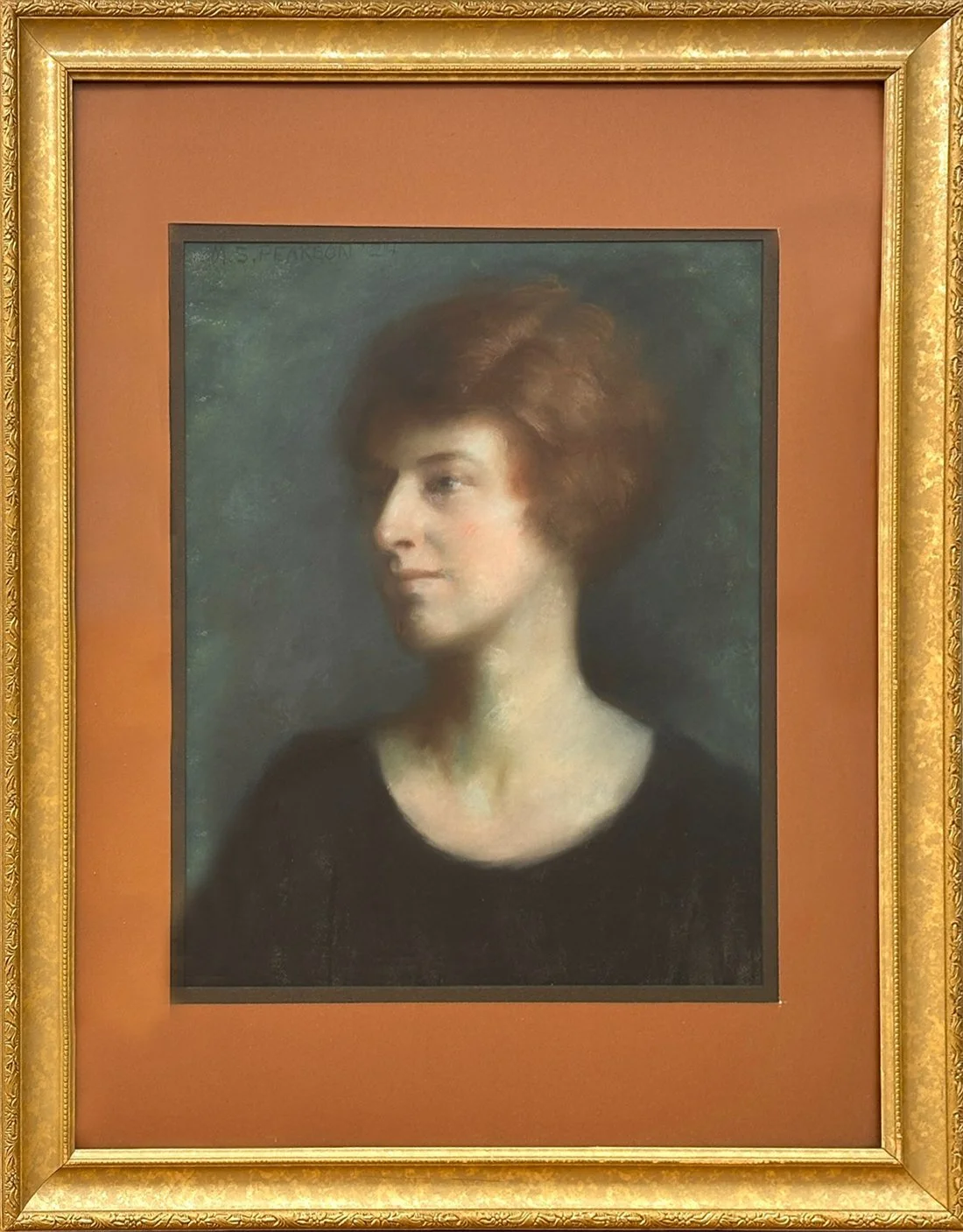   Lot 134 - Marguerite S. Pearson (1898-1978)  Portrait of a Red Headed Woman   pastel, 19.5 x 15.5 in., signed u.l. very good, estimate: $600–$900 