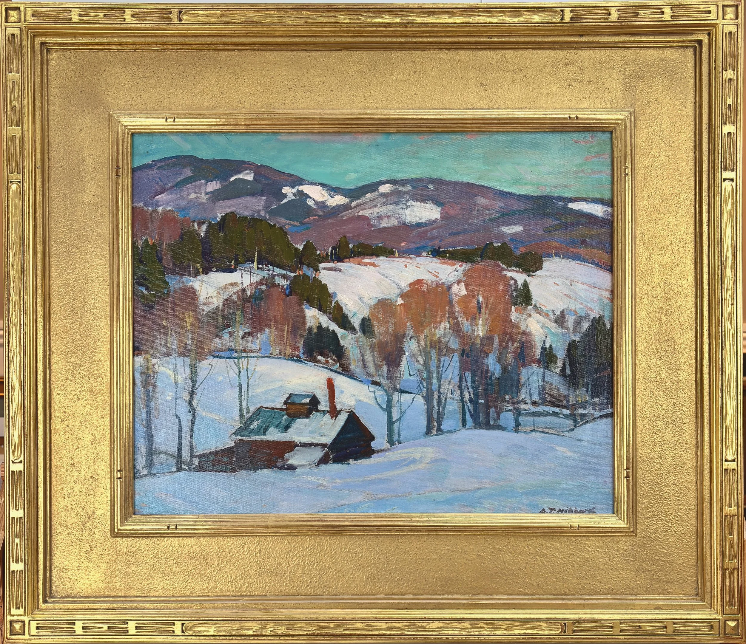   Lot 136 - Aldro T. Hibbard (1886-1972)  Sugarhouse in the Hills   oil on canvas mnt. on board, 16 x 20 in., signed l.r. very good, estimate: $7,000–$9,000 