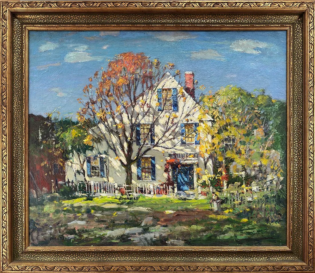   Lot 141 - Antonio Cirino (1888-1983)  House with Blue Door   oil on canvas, 25 x 30 in., signed l.l. very good, estimate: $3,000–$5,000 (professionally relined) 