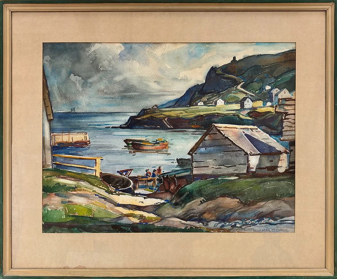   Lot 152 -  W. Lester Stevens (1888-1969)  Harbor Scene   watercolor, 18.75 x 25.25 in., signed l.r very good, estimate: $900–$1,200 