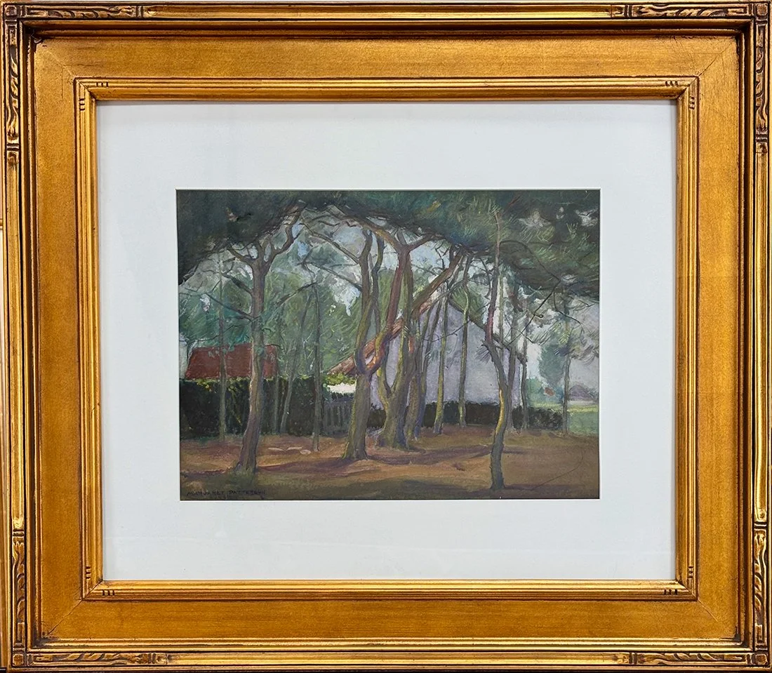   Lot 161 - Margaret Jordan Patterson (1867–1950)  Cottage in the Woods   mixed media, 12.5 x 17 in., signed l.l. very good, estimate: $900–$1,400 