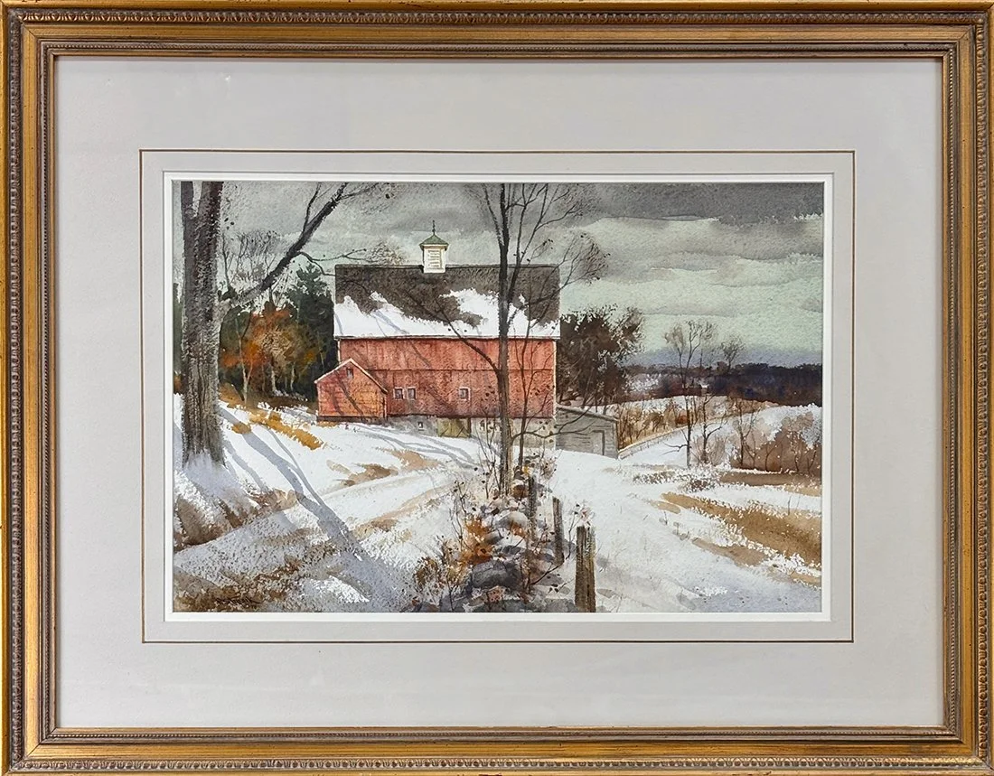   Lot 167 - Paul Strisik (1918-1998)  Morgan's Barn   watercolor, 14 x 21 in., signed l.l. very good, estimate: $700–$1,200 