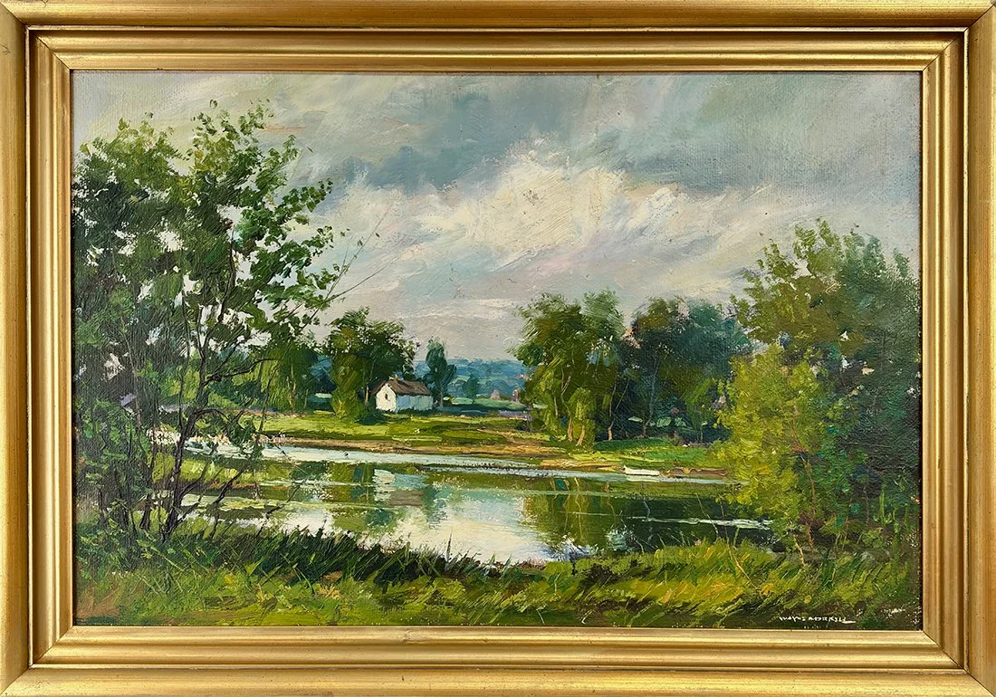   Lot 176 - Wayne Morrell (1923-2013)  River Landscape   oil on board, 16 x 24 in., signed l.r. very good, estimate: $500–$800 