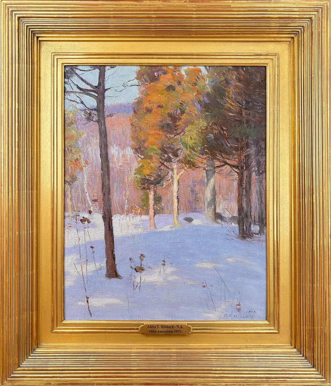   Lot 189 -   Aldro T. Hibbard (1886-1972)    Winter Near Belmont   oil on canvas, 20 x 16 in., signed l.r. (1912) very good, estimate: $5,000–$7,000 (Exhibited in the RAA&amp;M A. T. Hibbard American Master Retrospective 2012. Featured in A. T. Hibb