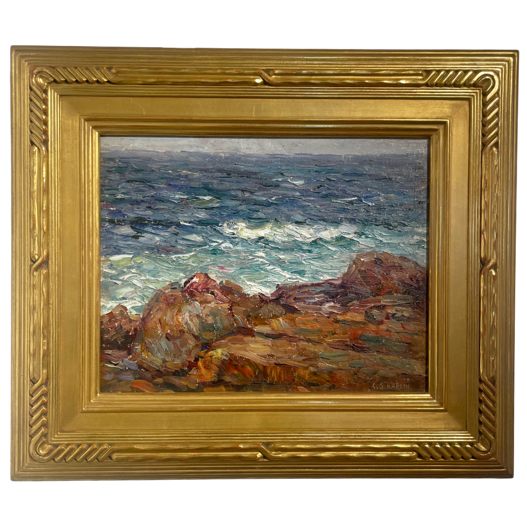   Charles Kaelin (1858-1929)    Seascape   Oil on Board, 11 × 14 in. Price: $2,500 