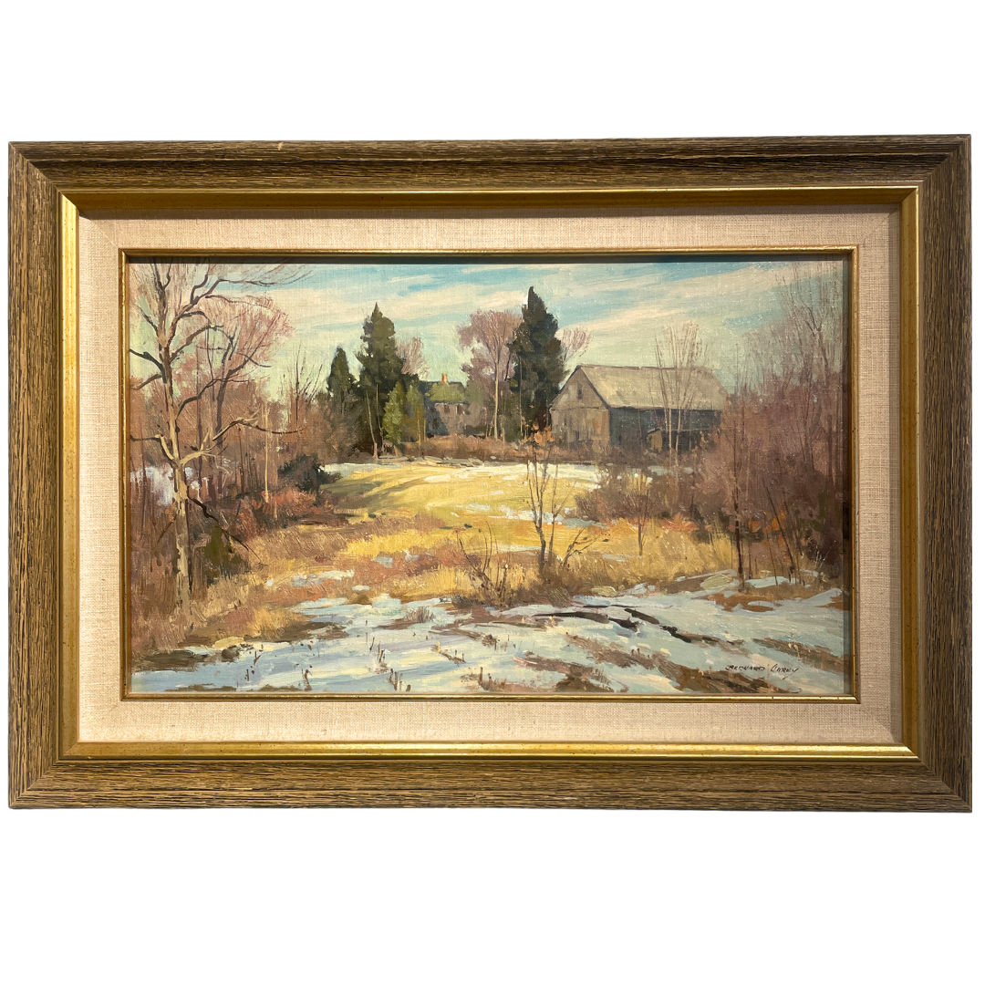  Bernard Corey (1914-2000)    Quiet Fields of Winter   Oil on Board, 10 × 14 in. Price: $1,000 