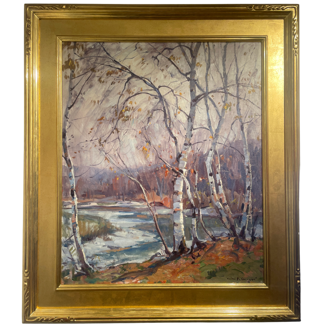   Emile Gruppé (1896-1978)    Birches by the Stream   Oil on Canvas, 30 × 25 in. Price: $10,500 