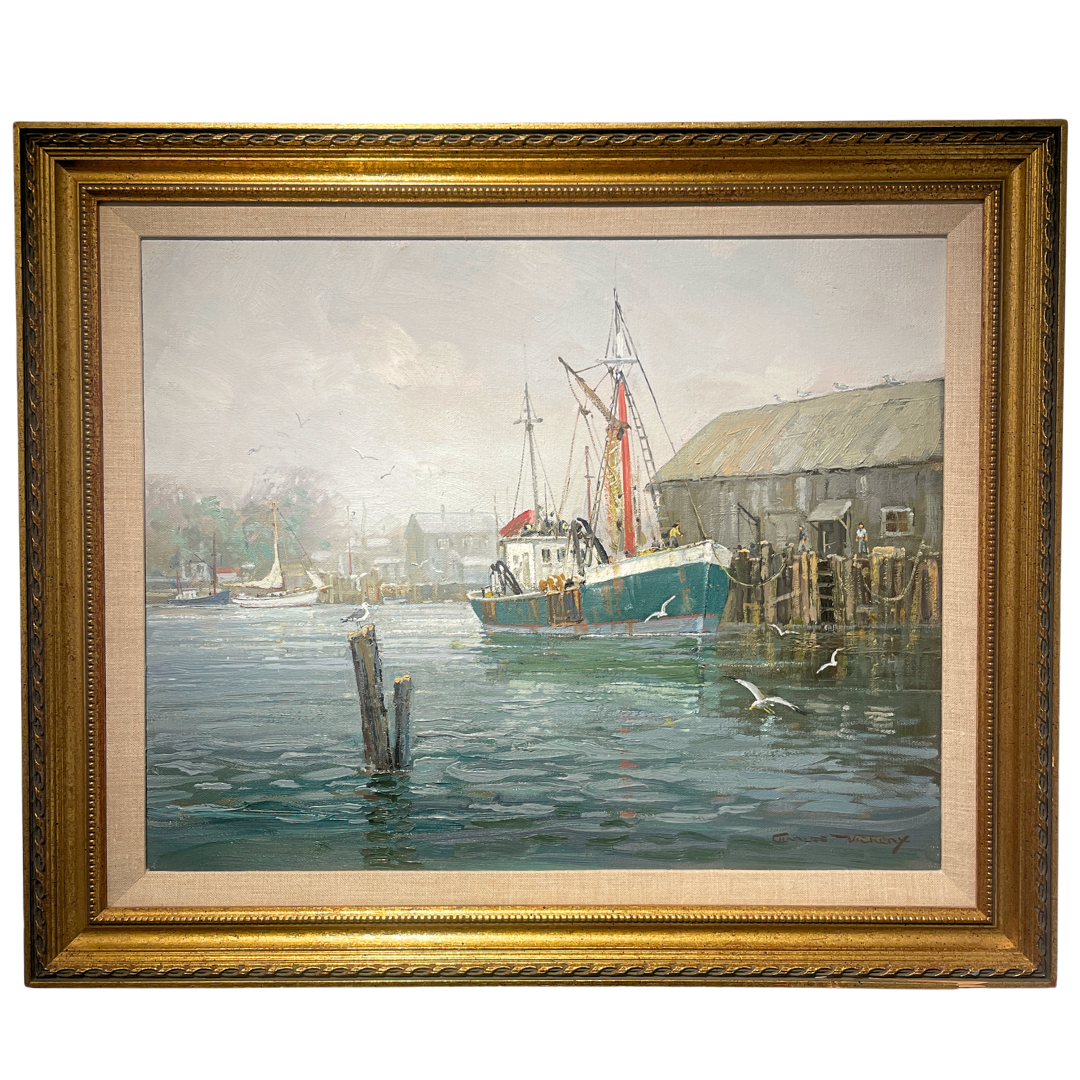   Charles Vickery (1913-1998)    Quiet Harbor   Oil on Canvas, 16 × 20 in. Price: $3,000 