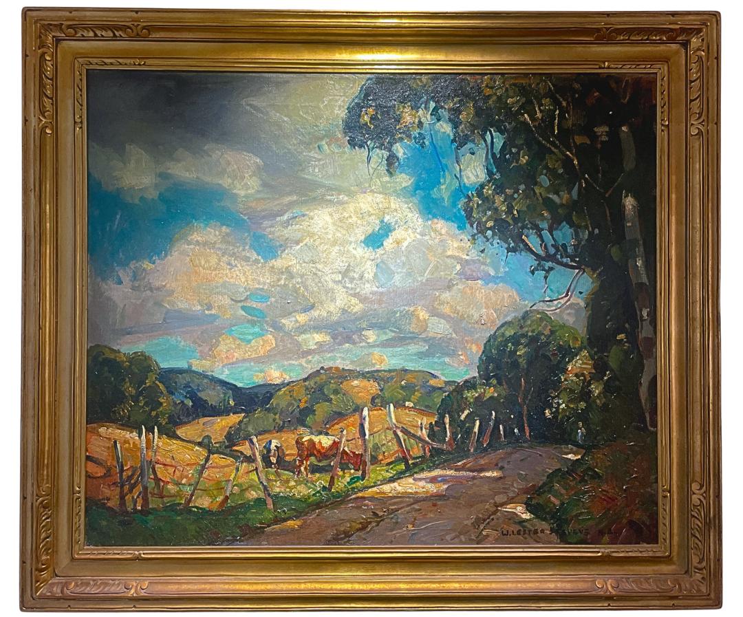   William Lester Stevens (1888-1969)  Cows in Pasture     Oil on Canvas, 25 × 30 in. Price: $6,500 