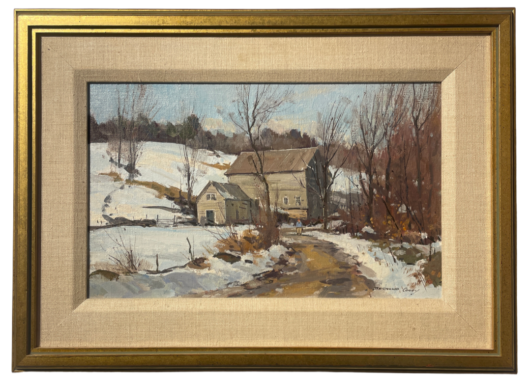  Bernard Corey (1914-2000)    Road Leading Home    Oil on Board, 10 × 14 in. Price: $1,000  - SOLD  