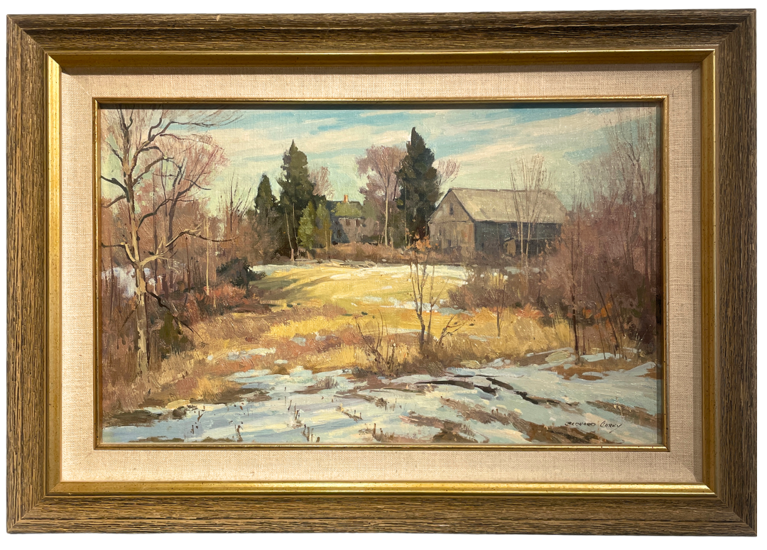   Bernard Corey (1914-2000)    Quiet Fields of Winter   Oil on Board, 10 × 14 in. Price: $1,000 