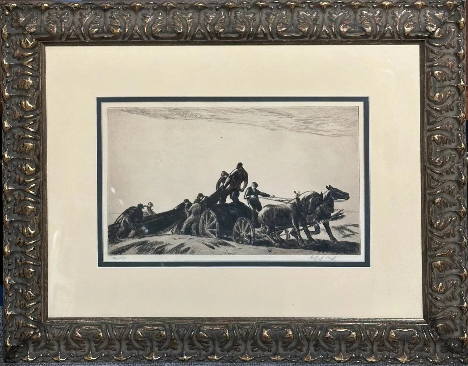   Gifford Beal (1879-1956)  Net Wagon   Etching, 8 x 12 in. $1,500 