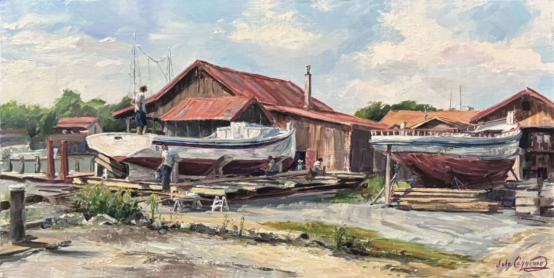   John Caggiano ,  One Step at a Time  Oil, 12 × 24 in. $3,500 