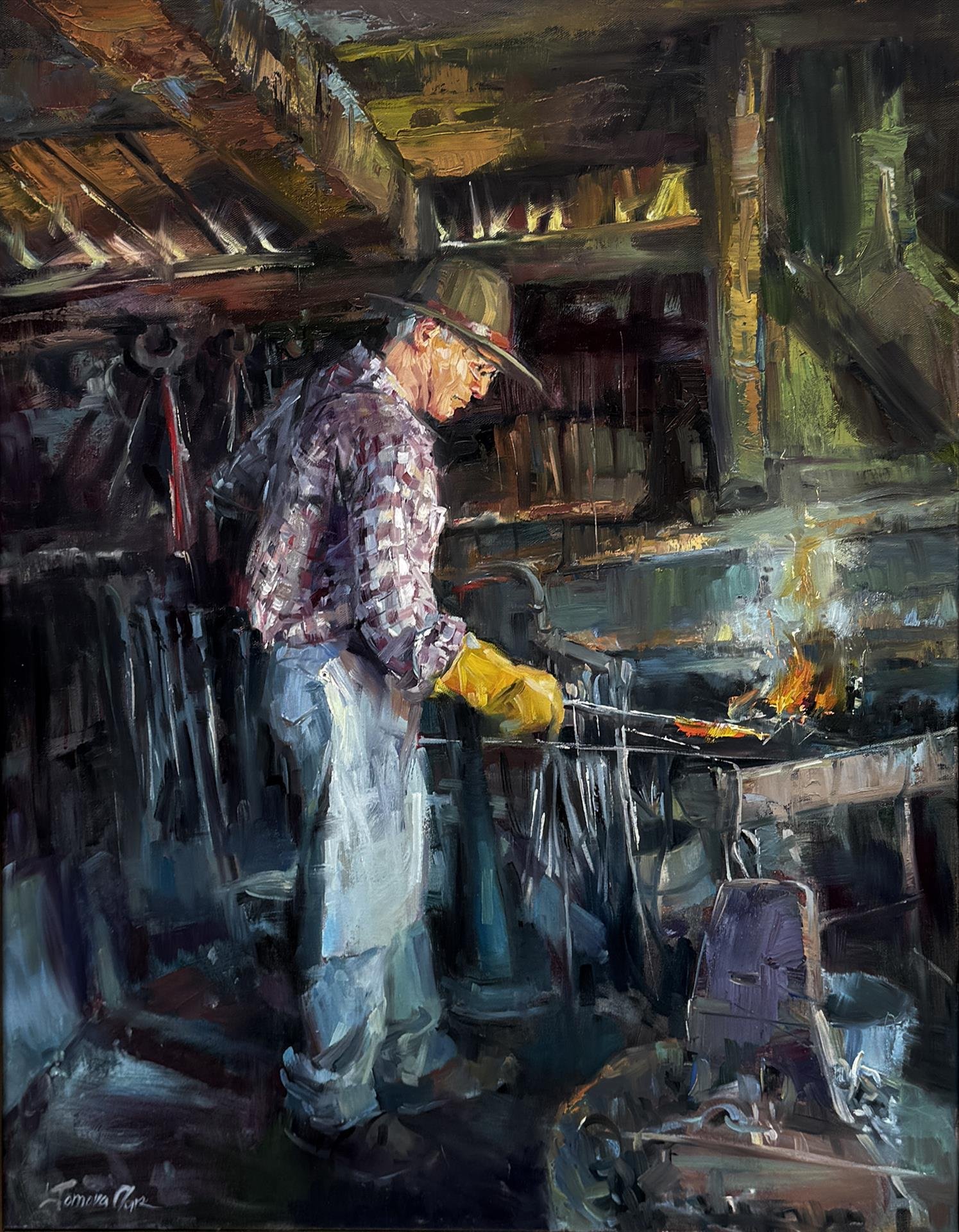   Tomova Clark ,  Living the Past  Oil, 30 × 24 in. $4,300 