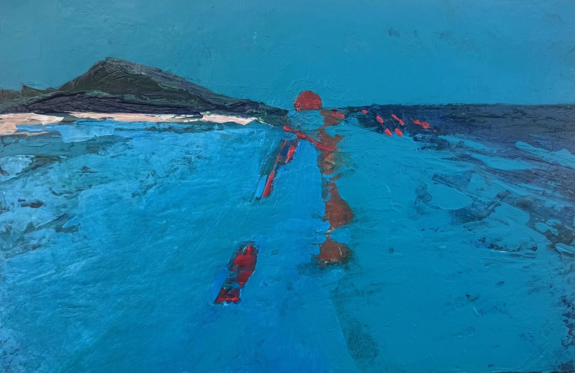   Catherine Cummings ,  Sailor Take Warning  Acrylic Painted with Palette Knives, 12 × 18 in. $250 
