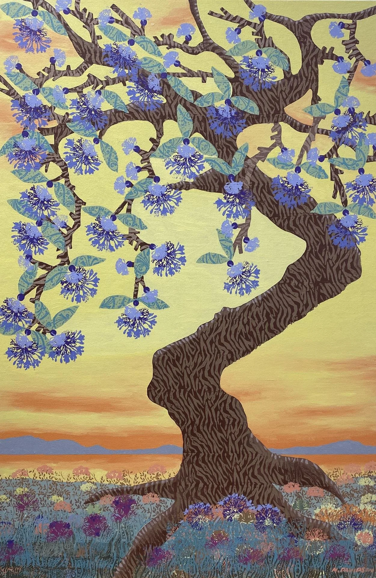   Mary Davidson ,  Tree of Life Series #5  Acrylic on Canvas, 36 × 24 in. $3,200 