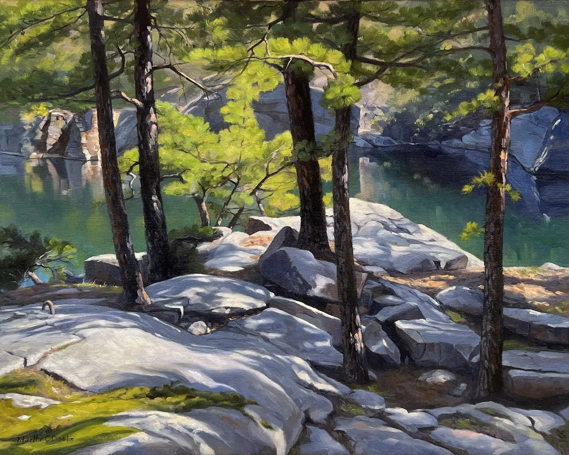   Martha Doolin ,  Morning at the Manship Quarry  Oil, 16 × 20 in. $2,200 
