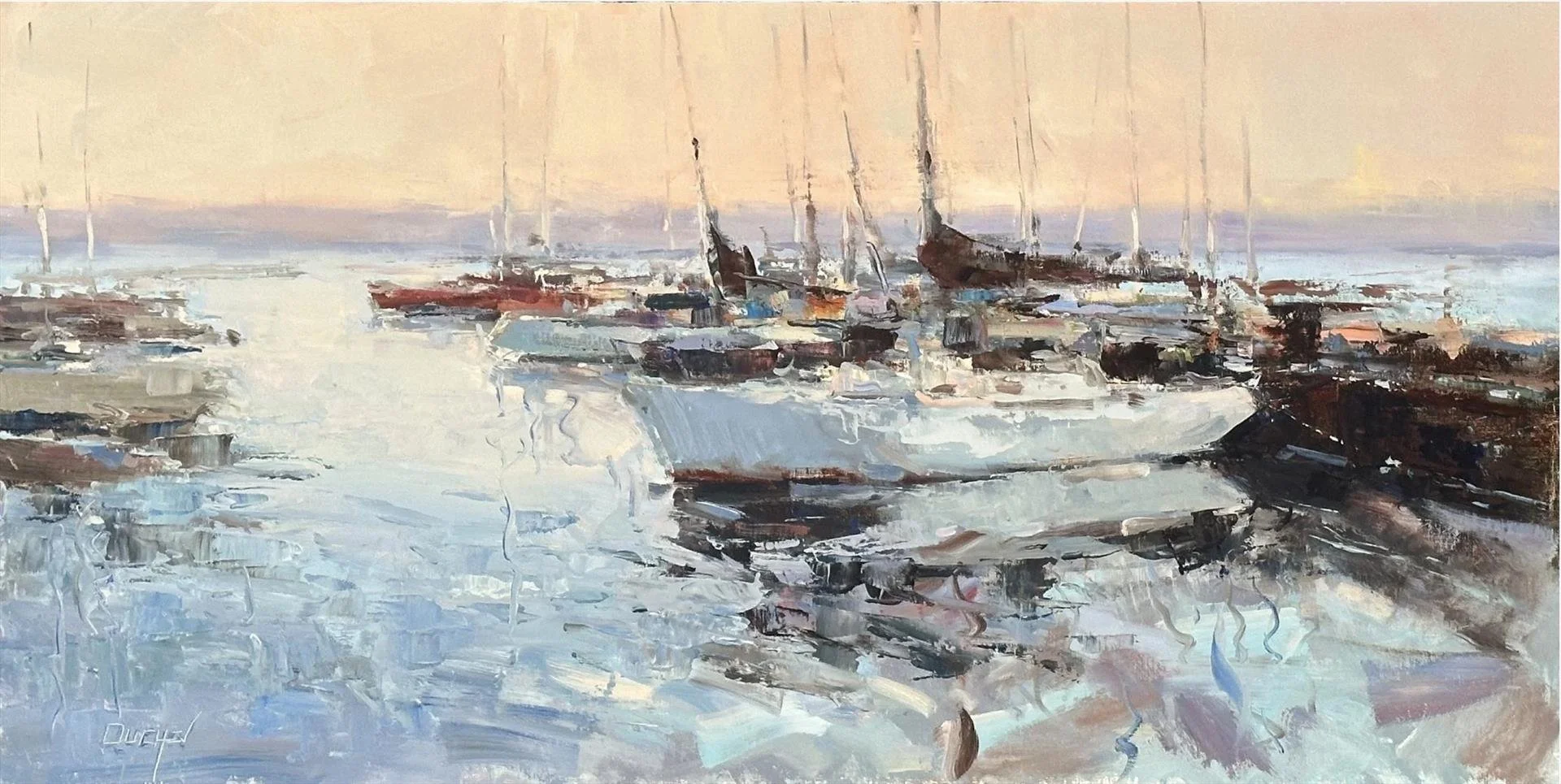   Vlad Duchev ,  The Wait Time  Oil, 15 × 30 in. $3,200 