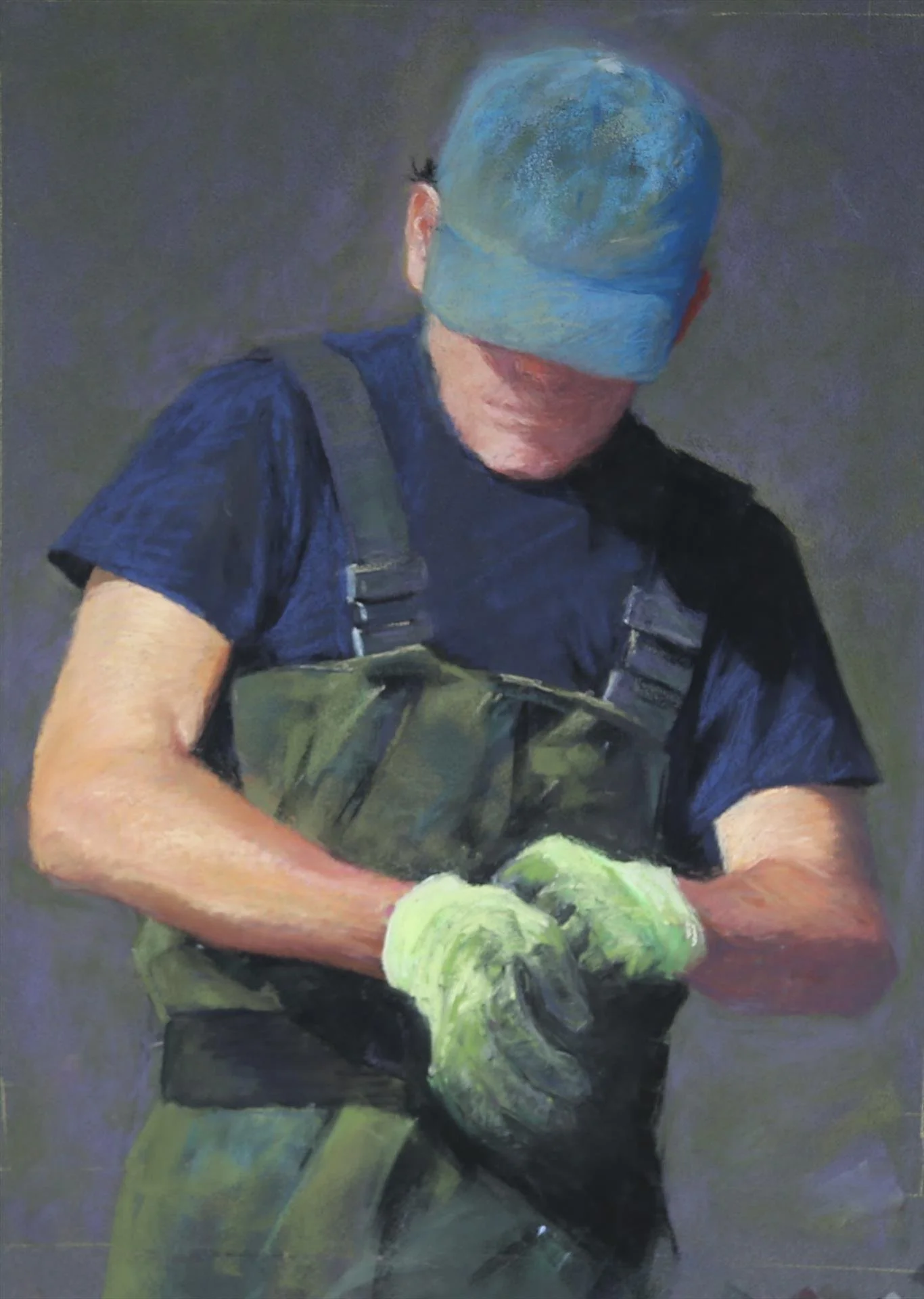   Susan Ellis ,  Green Gloves  Pastel, 16 × 12 in. $1,800 