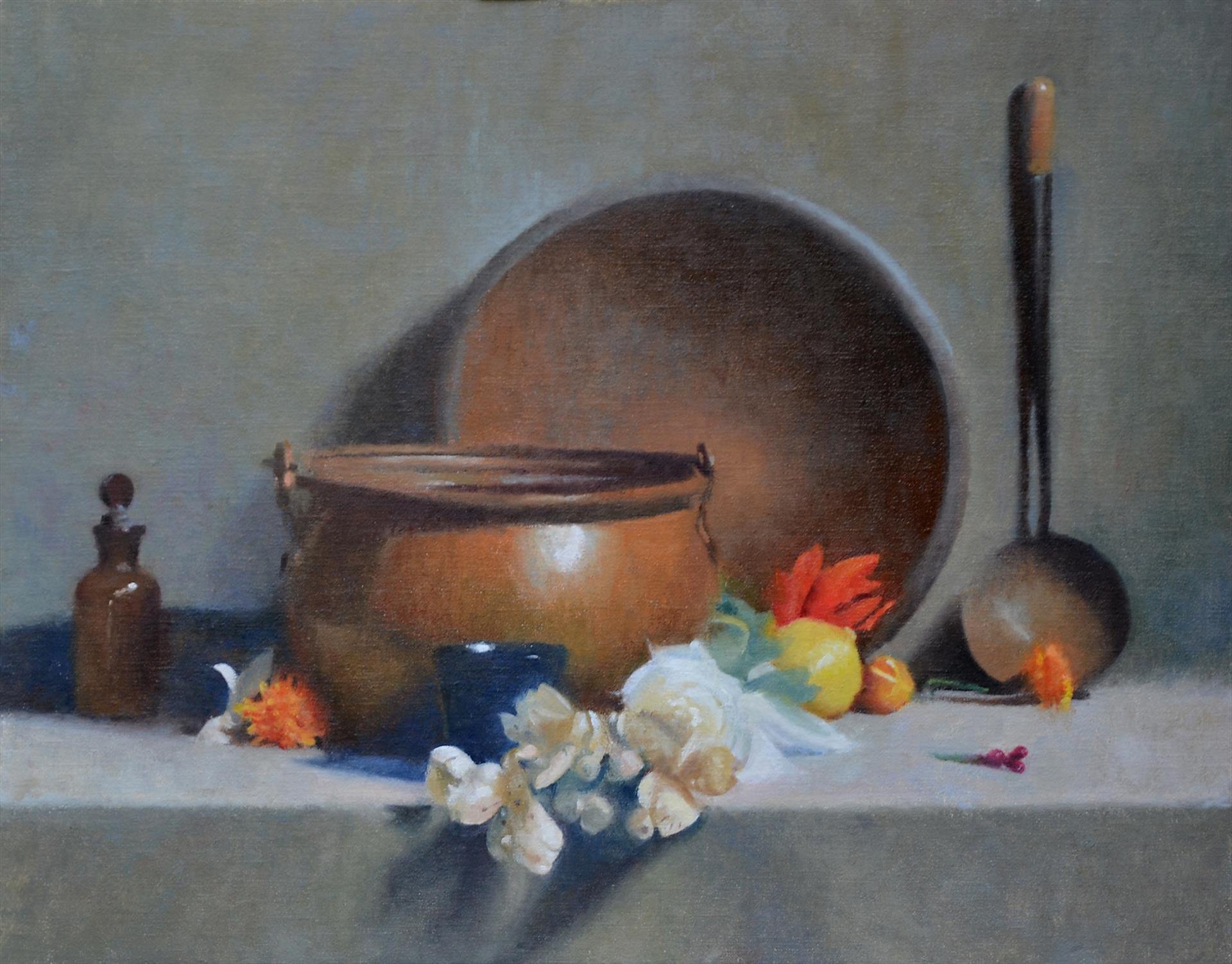   Richard Giedd ,  Wood and Copper  Oil on Canvas, 16 × 20 in. $4,000 