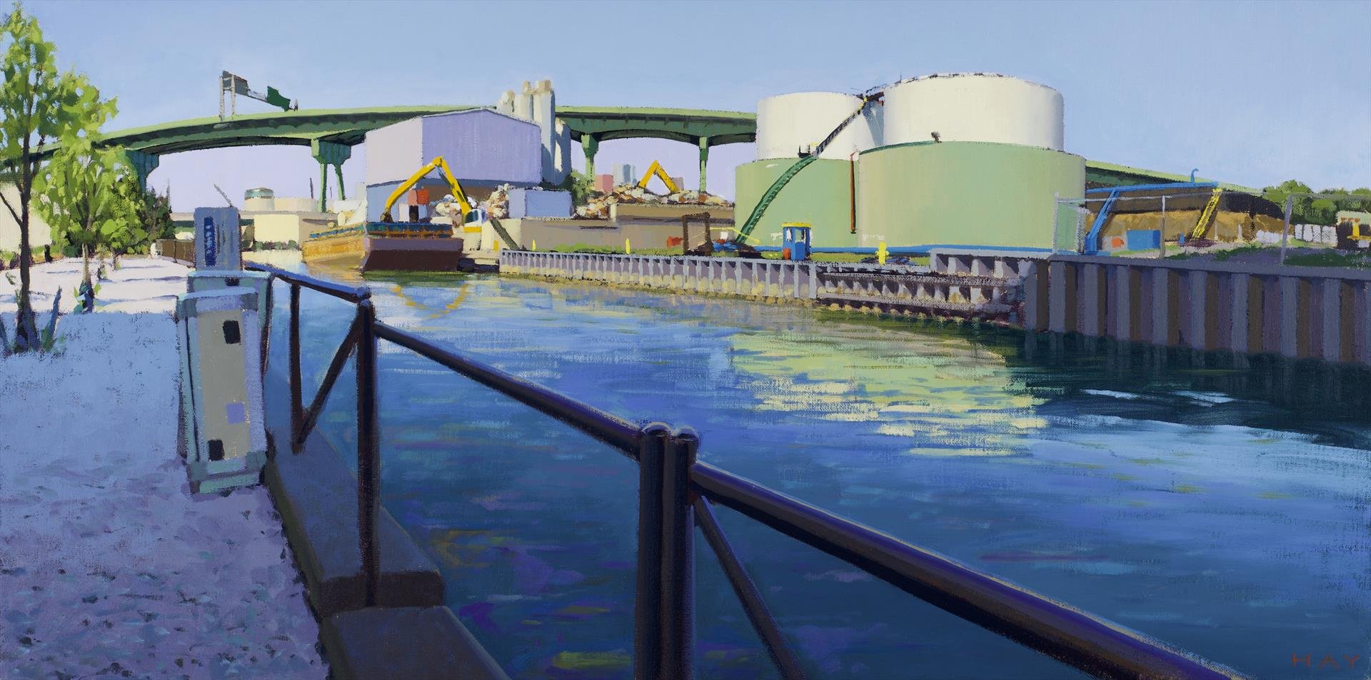   Jack Hay ,  Gowanus Canal During June Heatwave  Oil, 18 × 36 in. $8,000 