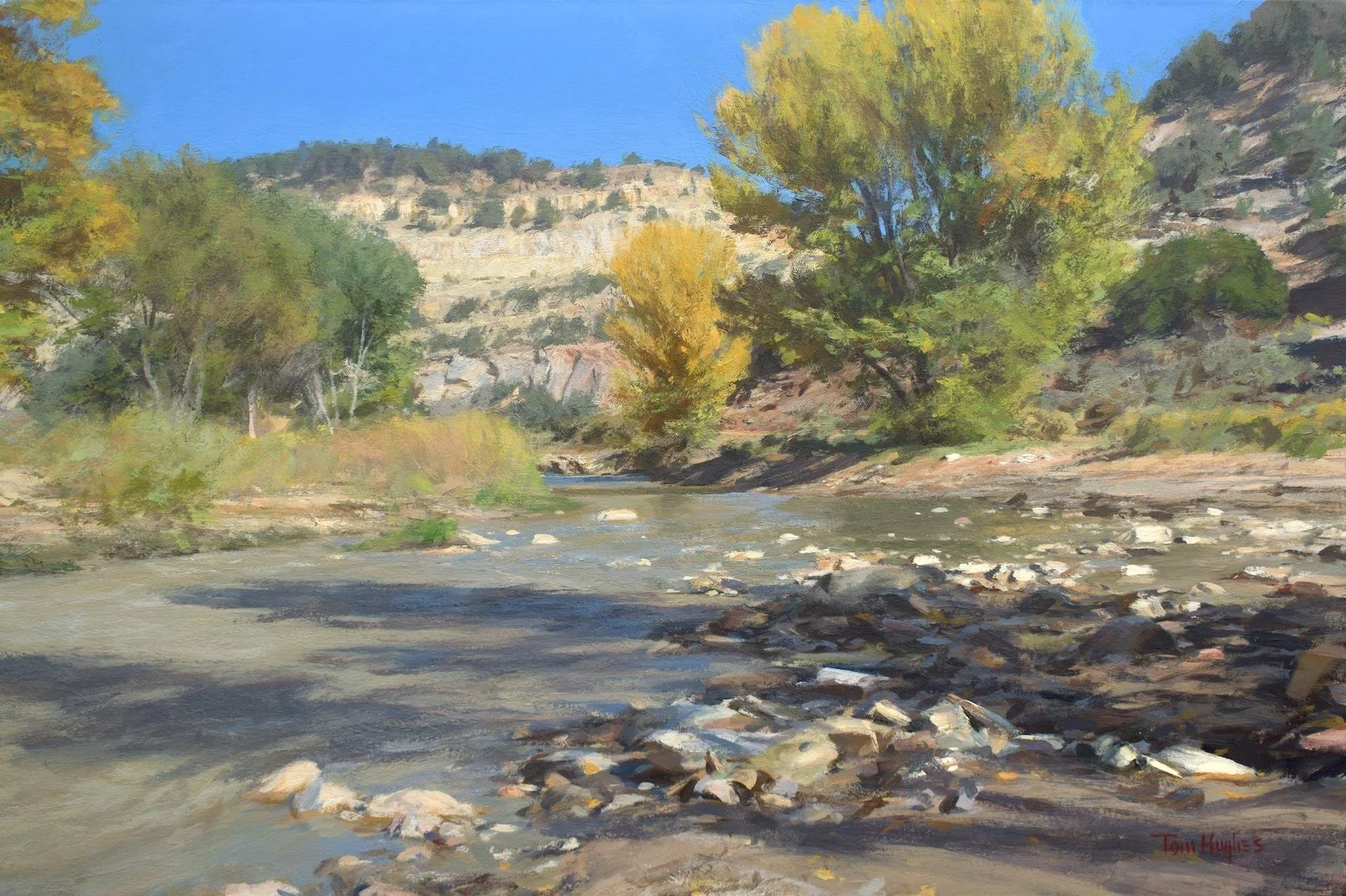   Tom Hughes ,  A Bend in the River  Acrylic on Canvas, 20 × 30 in. $10,500 