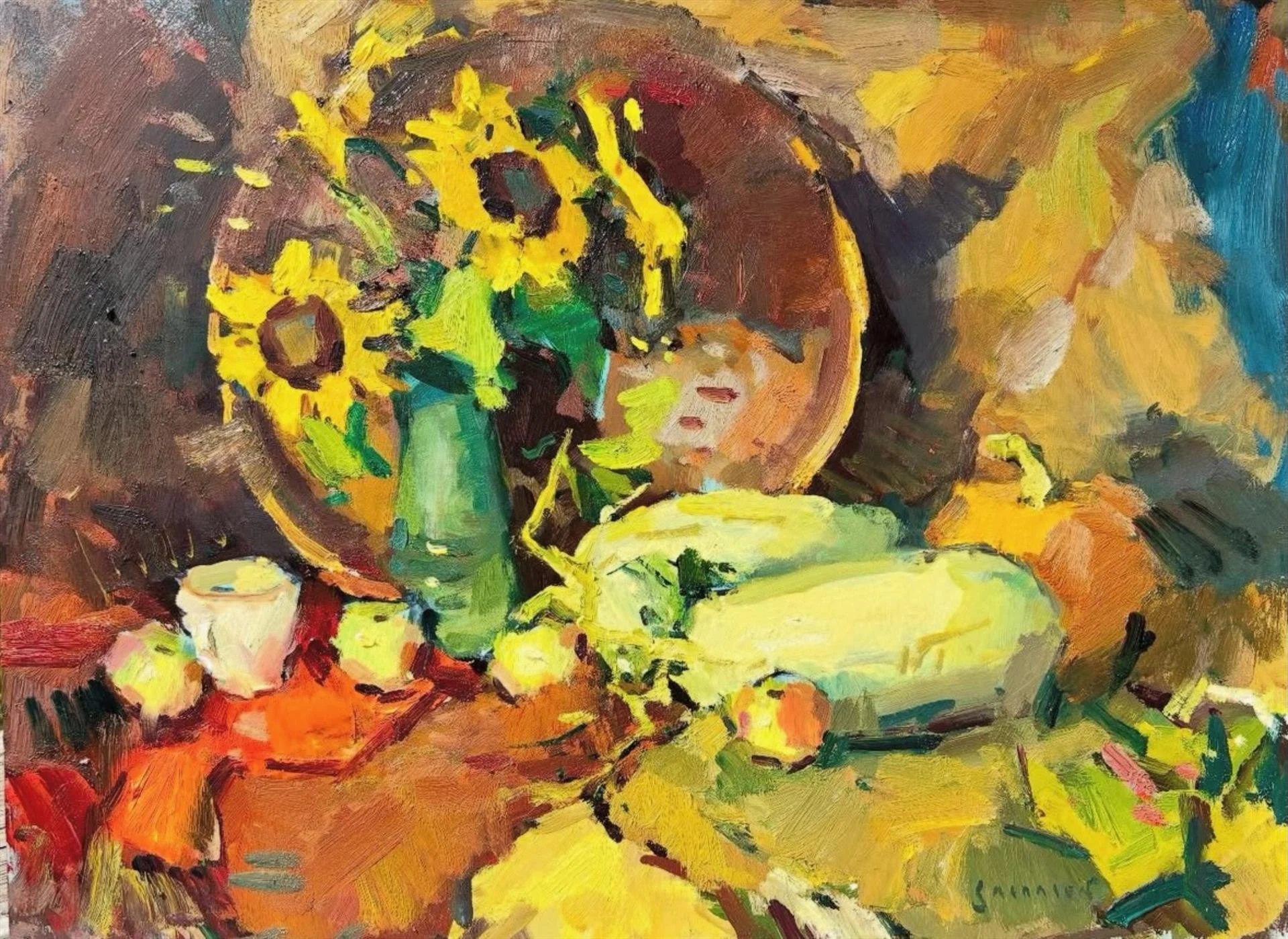   Eric Jacobsen ,  Autumn Still Life  Oil, 18 × 24 in. $3,000 