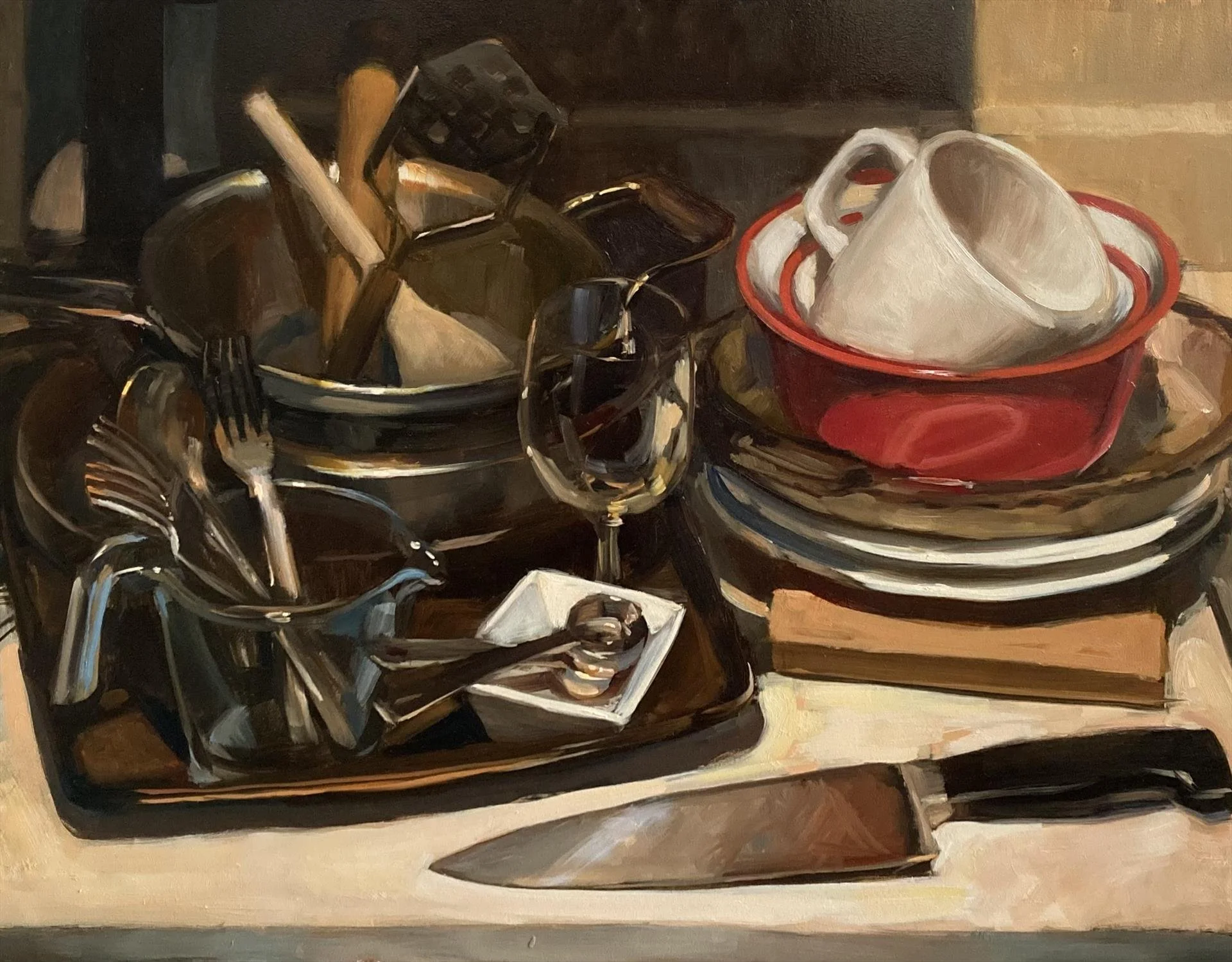   Adam Leveille ,  Shepherd’s Pie  Oil, 14 × 18 in. $1,400 