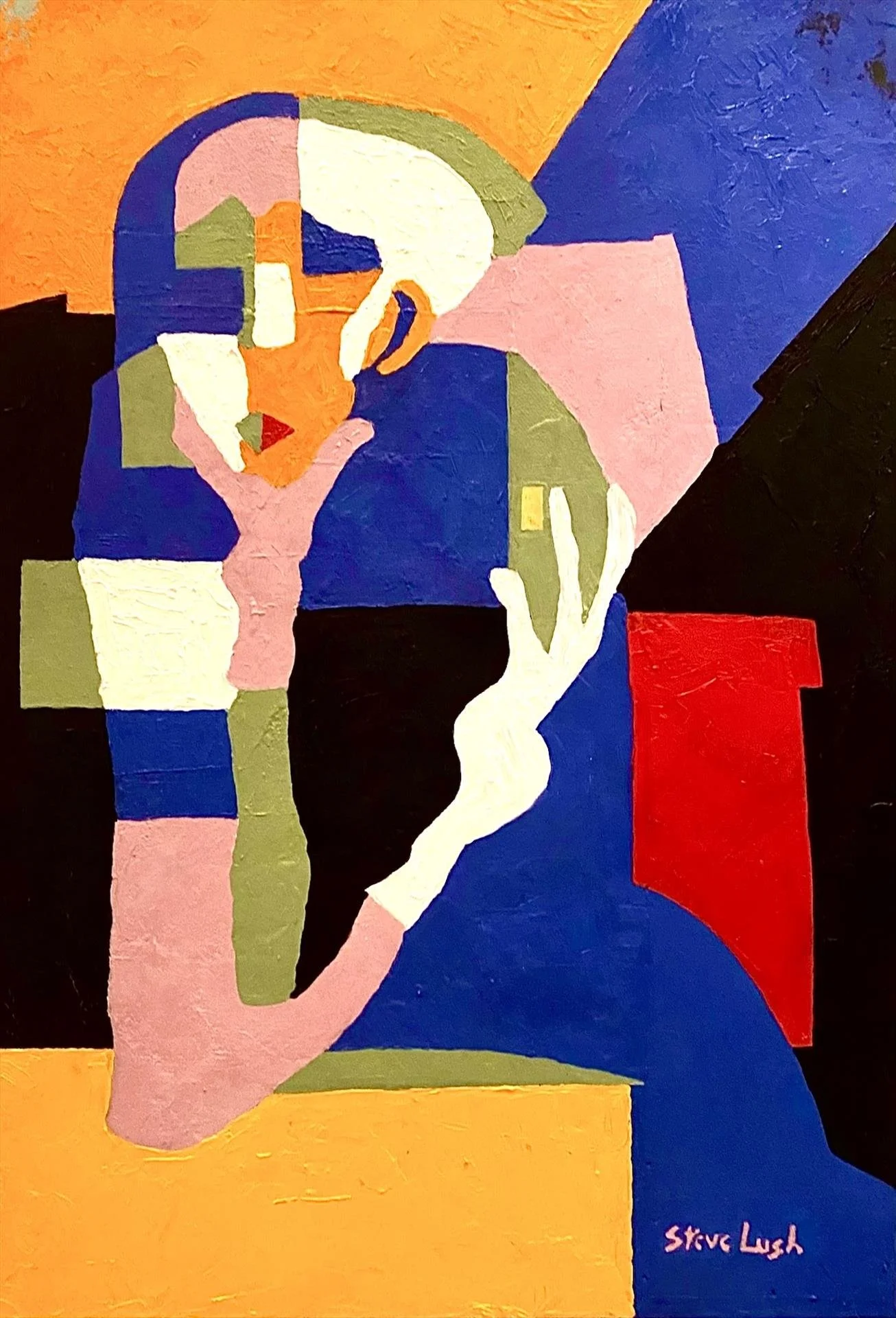   Steven Lush ,  Contemplation  Oil, 20 × 14 in. $2,500 