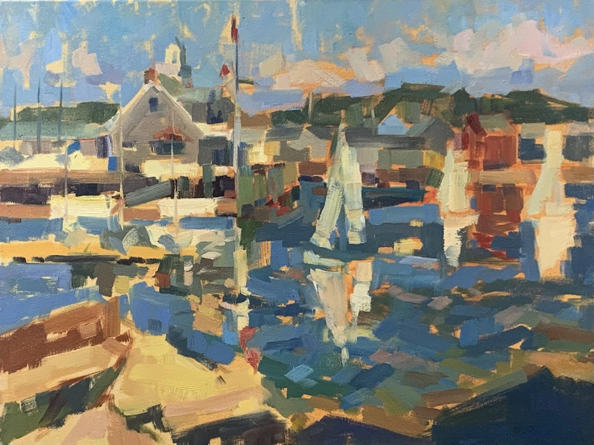   Vanessa Michalak ,  Sandy Bay Yacht Club  Oil on Canvas, 18 × 24 in. $2,500 