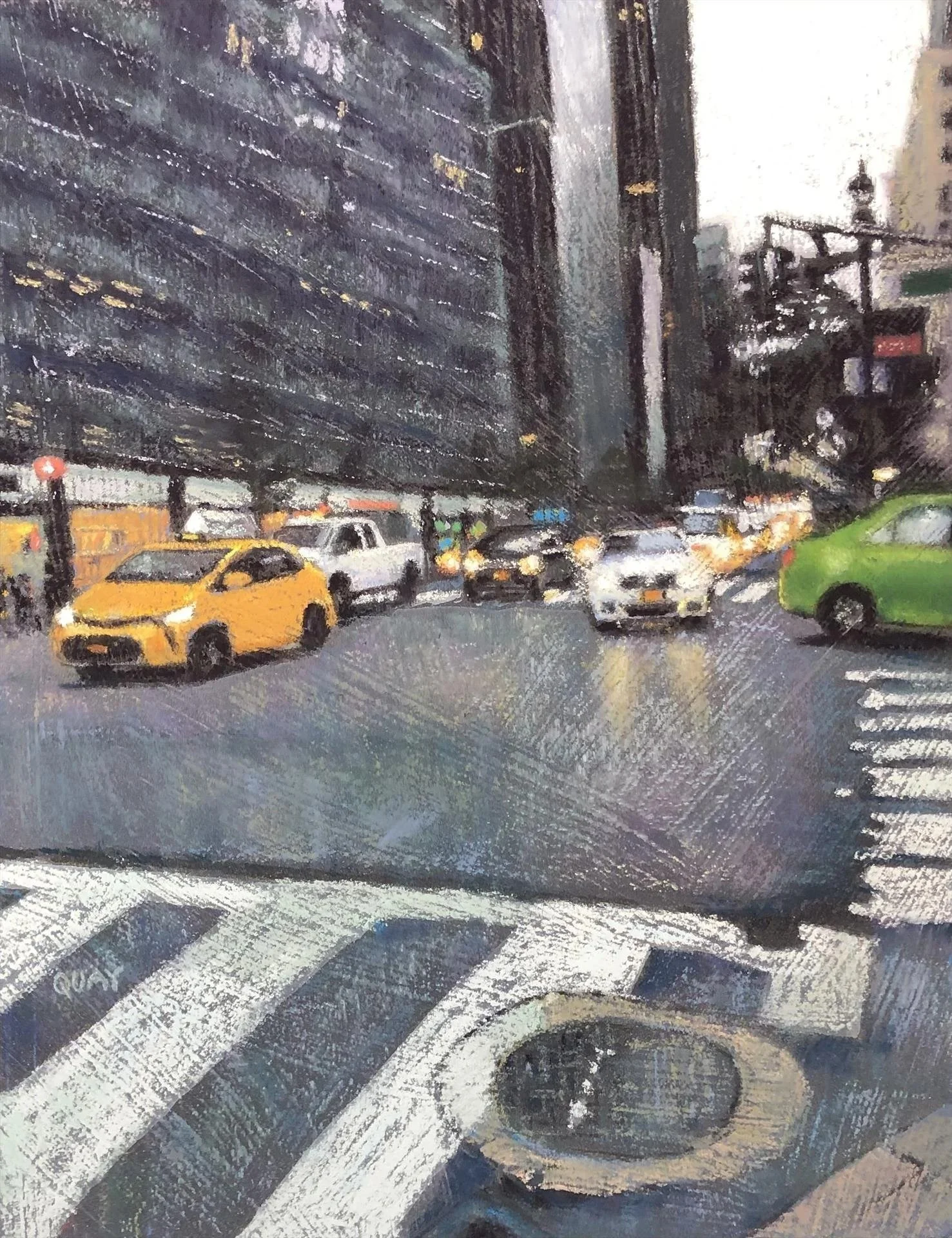   Heather Quay ,  City Traffic  Pastel, 11 × 8 in. $550 