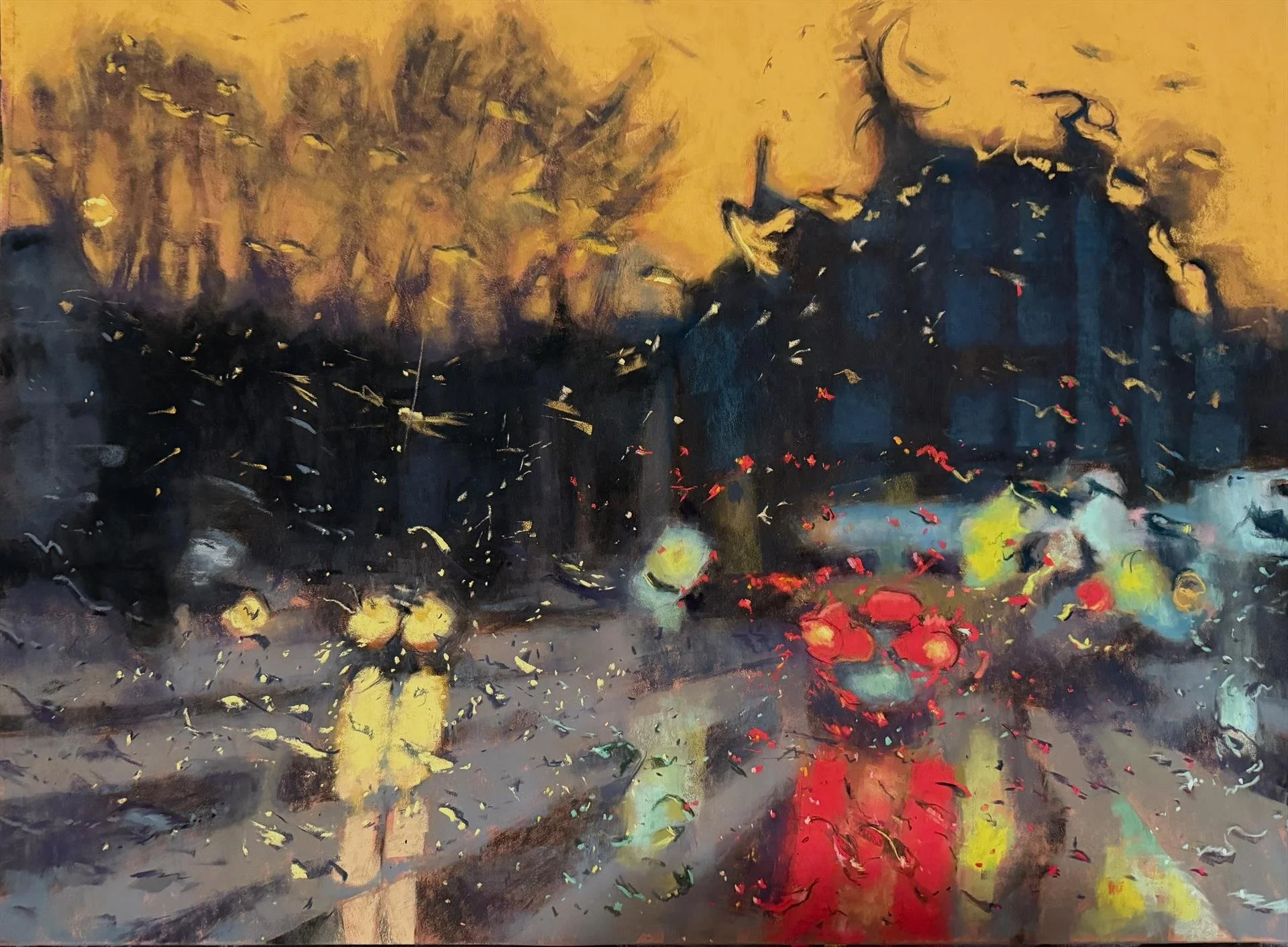   Janet Schwartz ,  Orange Sky  Pastel, 18 × 24 in. $1,800 