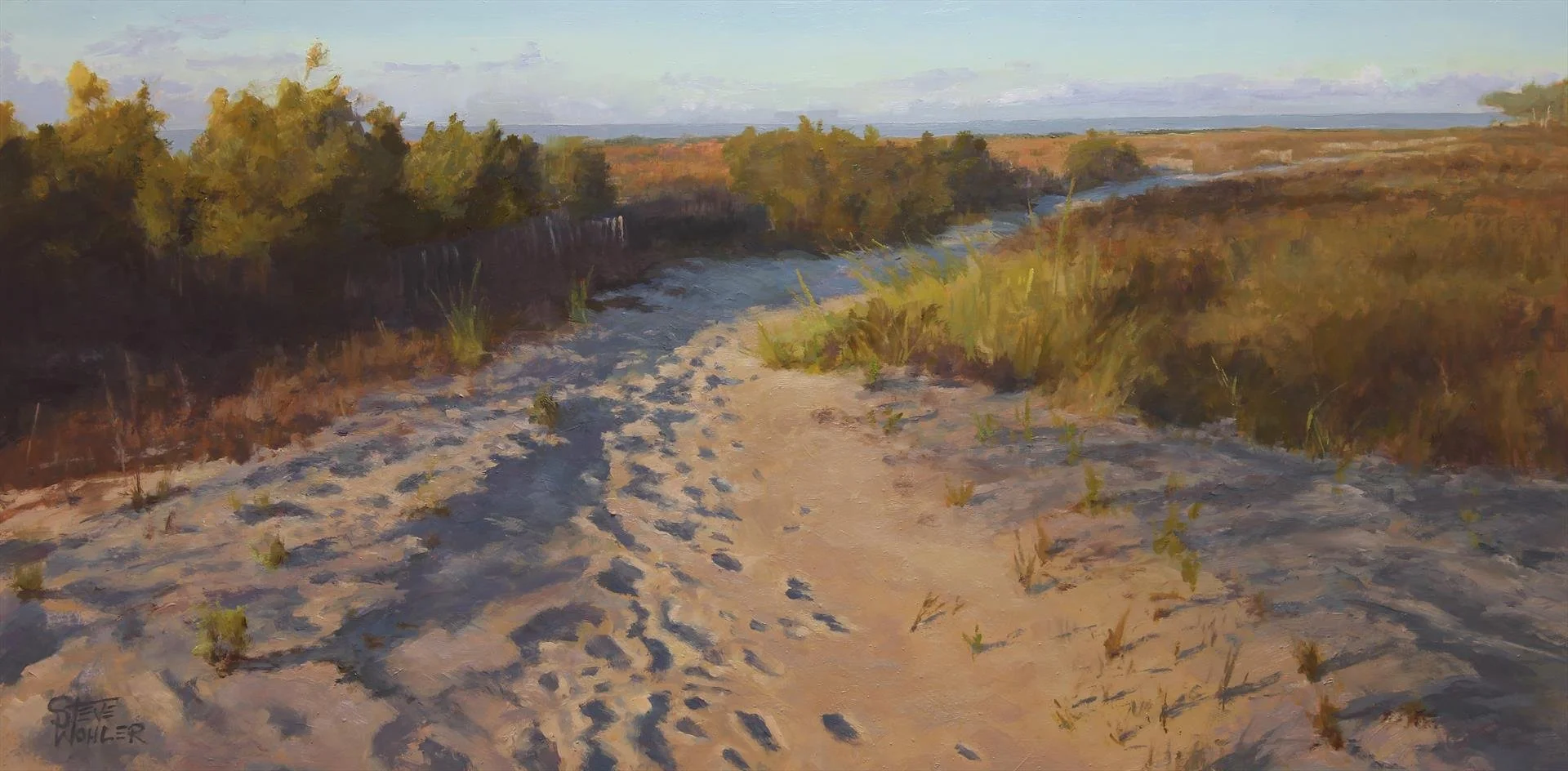   Steven Wohler ,  Beach Path  Oil, 12 × 24 in. $1,700 